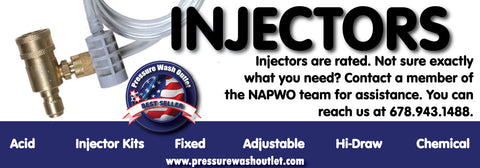 ADJUSTABLE CHEMICAL INJECTORS for PRESSURE WASHERS